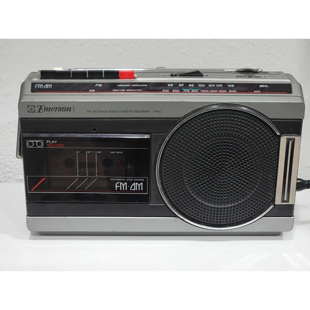 Emerson K3663 AM/FM Radio Cassette Tape Recorder Boombox Like Stranger Things 5